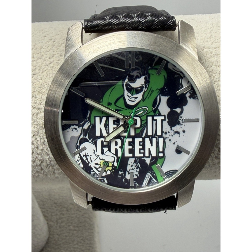 Armitron 880/015 Green Lantern Mens Watch New Battery 42MM 8.75"‎ Keep It Green